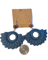 denim blue large boho motif with natural wood and silver accents