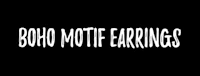 boho mote earrings on a black background